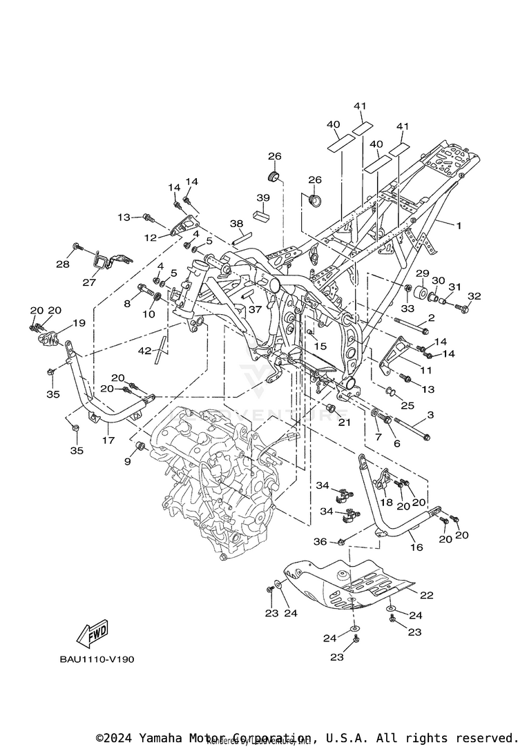 Frame TENERE 700 - XTZ7MCB - 2021 Schematic