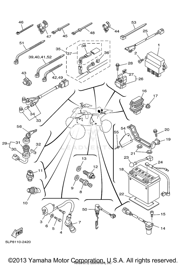 Electrical 1 RAPTOR LIMTED EDITION - BLACK - YFM660RPB - 2002 Schematic