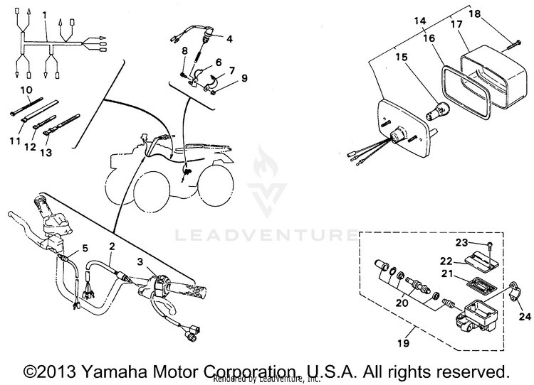 Taillight Kit(Maine & New Hampshire) KODIAK 4WD - YFM400FWF_ - 1994 Schematic