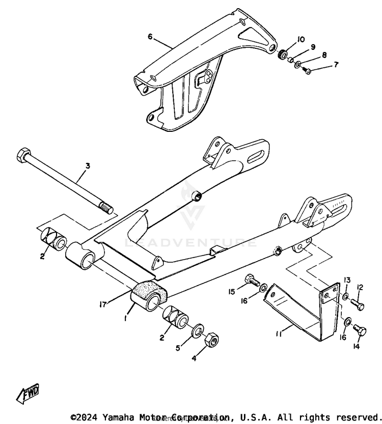 Rear Arm & Chain Case Schematic