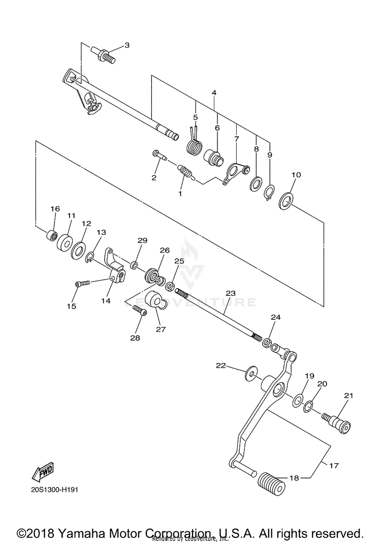 Shift Shaft FZ6R - FZ6RACB - 2011 Schematic