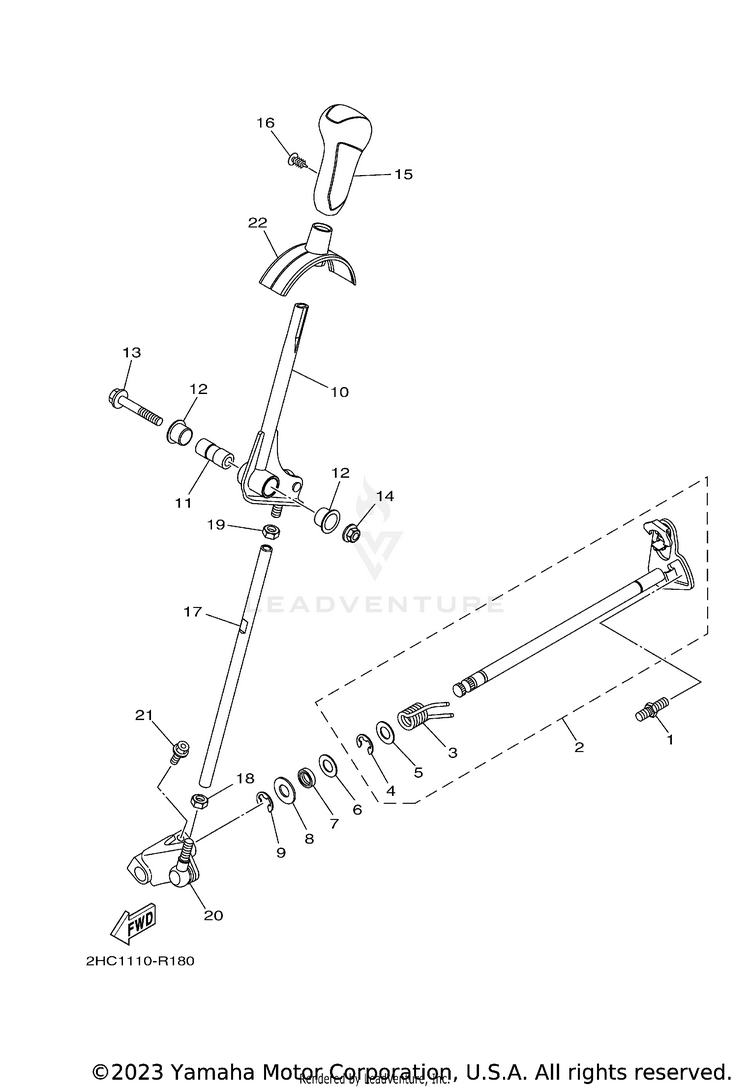 Shift Shaft YXZ1000R EPS - YXZ10YMXLR - 2020 Schematic