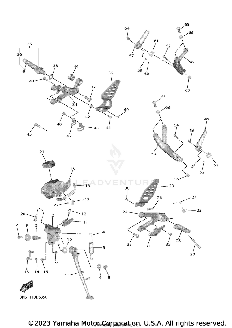 Stand & Footrest YZFR6 - YZFR6L1CB - 2020 Schematic