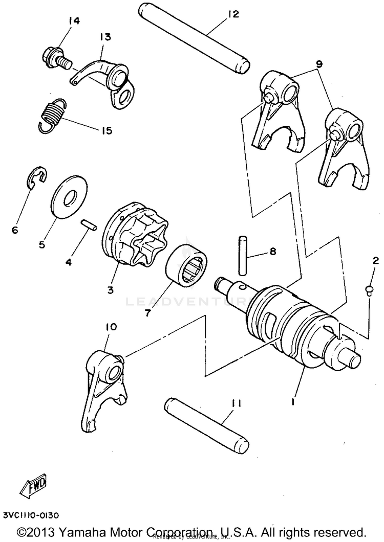 Shift Cam - Shift Fork Schematic