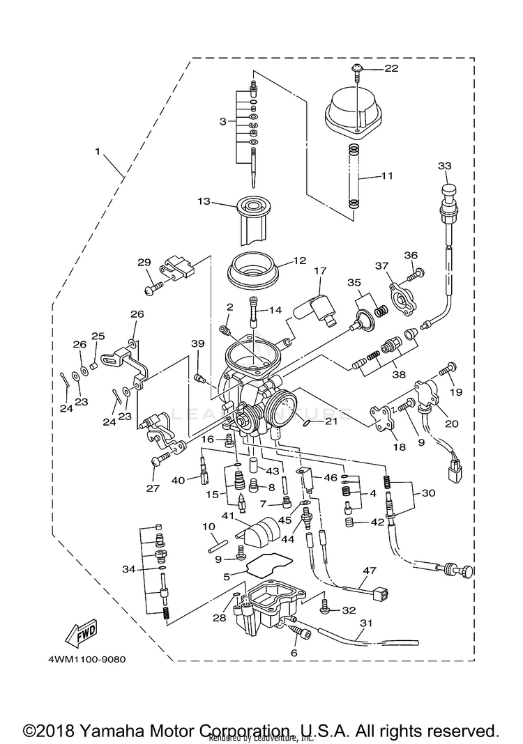 Carburetor ROAD STAR - XV1600AMC - 2000 Schematic