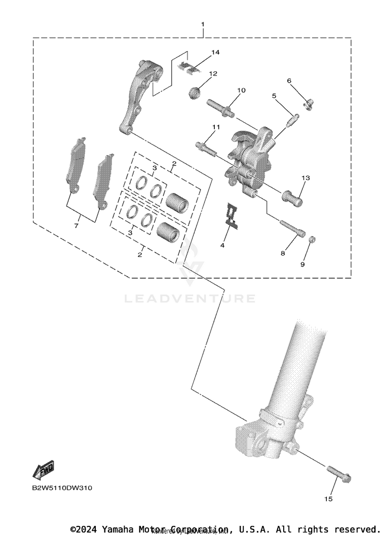 Front Brake Caliper Schematic