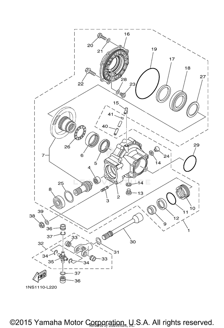 Drive Shaft GRIZZLY 350 4WD - YFM35FGDGR - 2013 Schematic