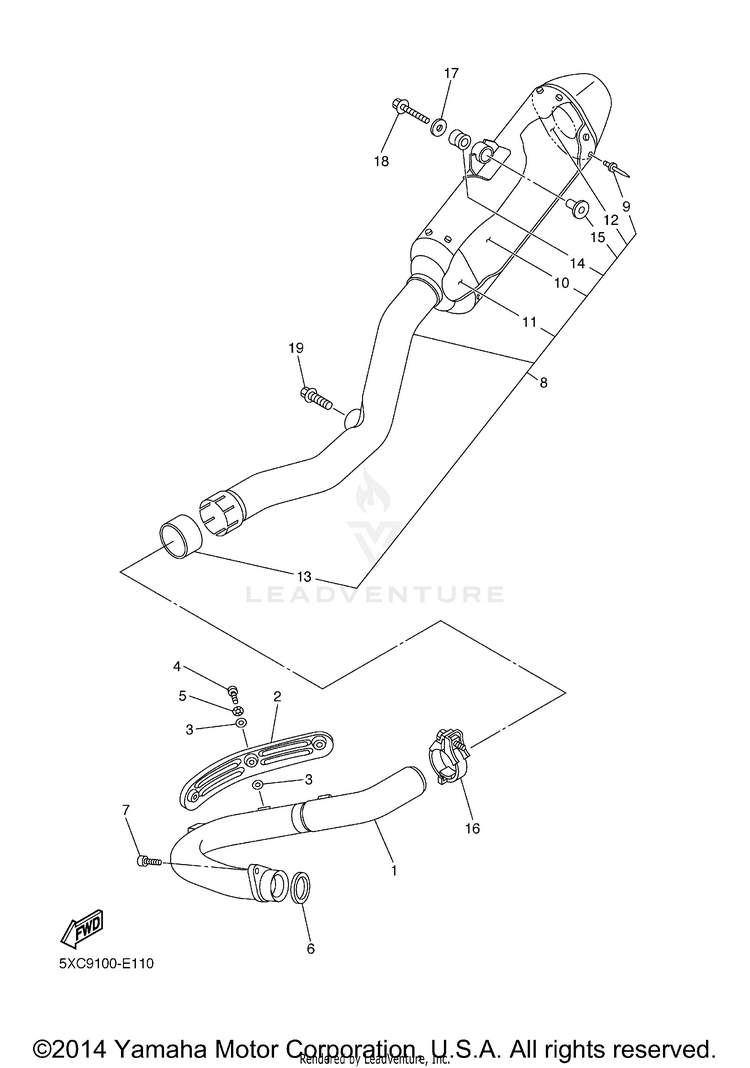 Exhaust YZ250F - YZ250FV - 2006 Schematic