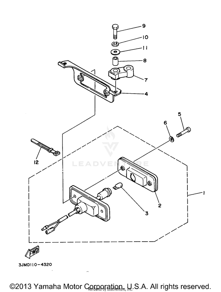 Taillight 1 BLASTER - YFS200J - 1997 Schematic