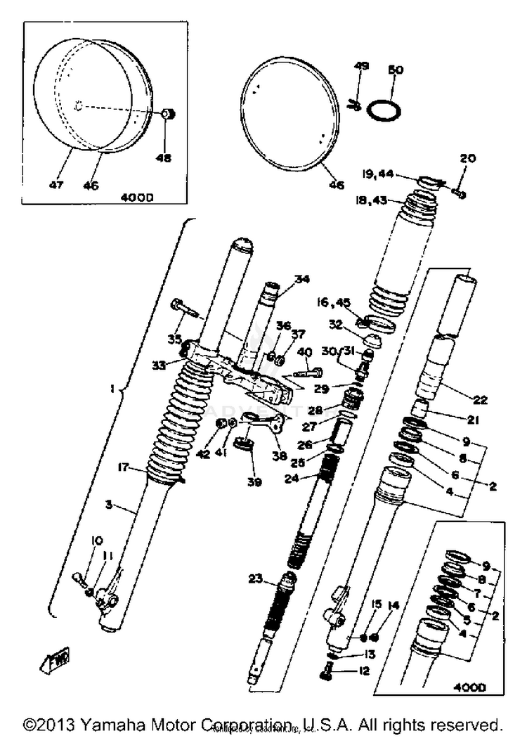 Front Fork Yz400d E Schematic