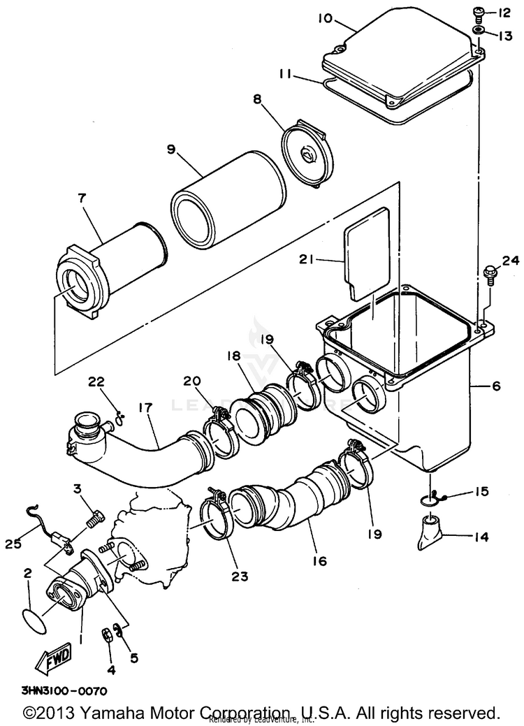 Intake BIG BEAR 4WD - YFM350FWG_ - 1995 Schematic