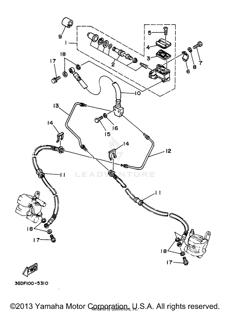 Front Master Cylinder Schematic