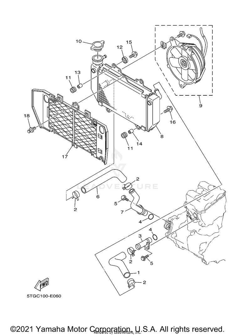 Radiator Hose YFZ450 SPECIAL EDITI - YFZ450SP2X - 2008 Schematic