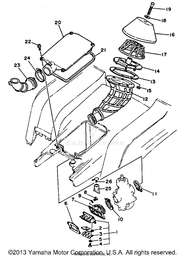 Air Filter BLASTER - YFS200B_MN - 1991 Schematic