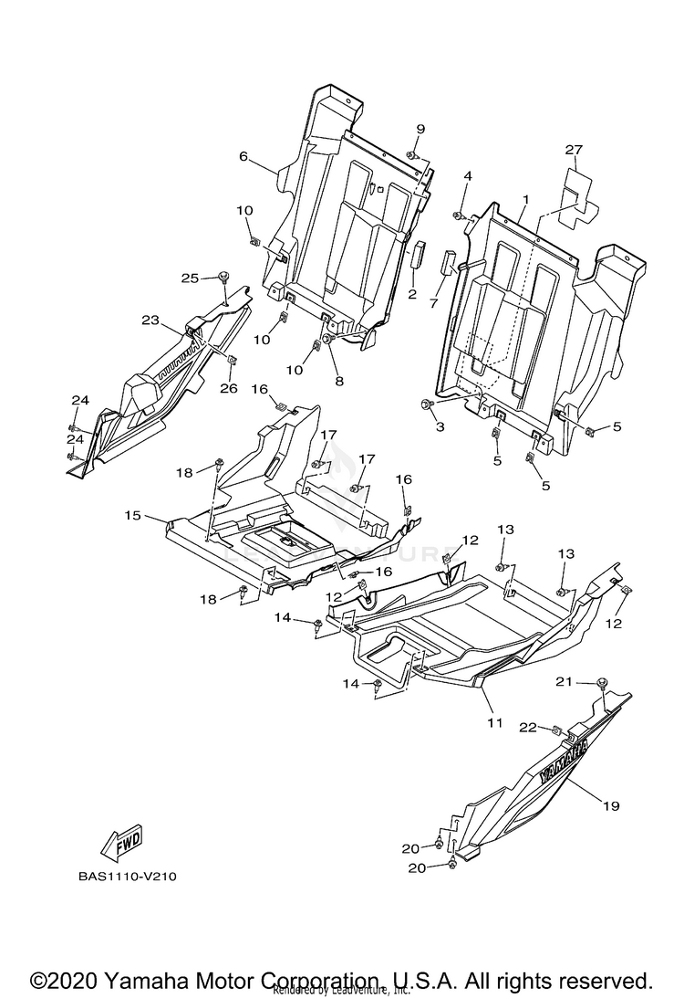 Side Cover YXZ1000R SS SE CAL - YXZ10YCCMW - 2021 Schematic