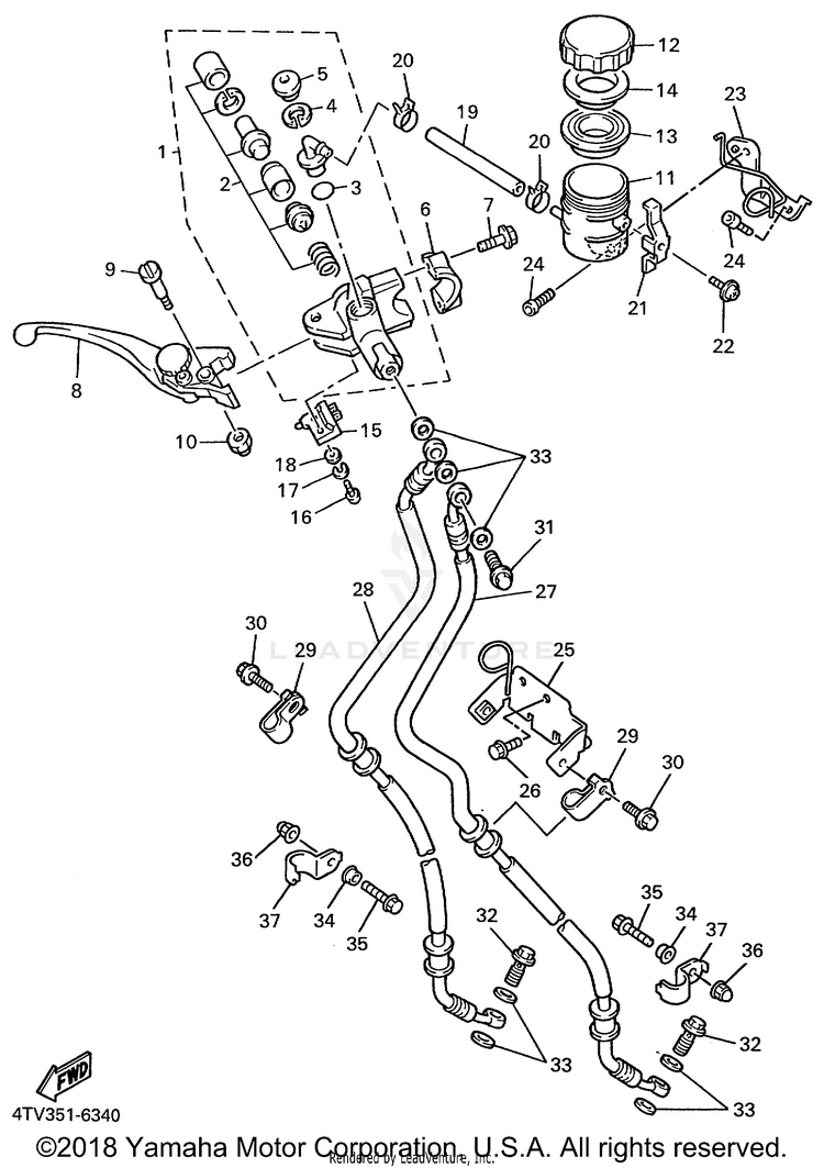 Front Master Cylinder Schematic