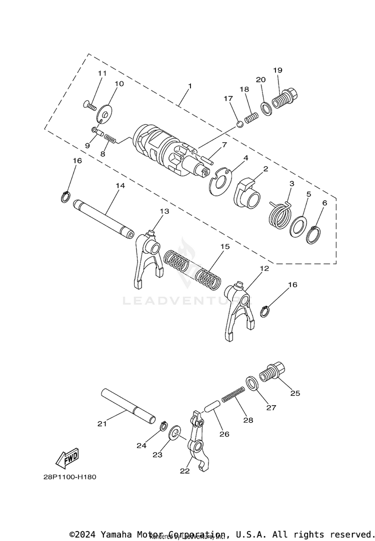 Shift Cam & Fork Schematic