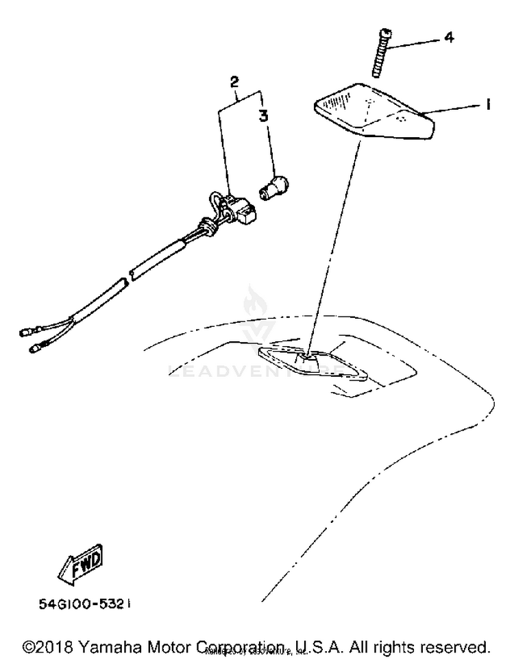 Taillight BIG WHEEL ELEC START - BW200ES - 1986 Schematic