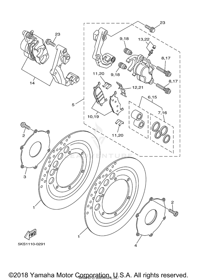 Front Brake Caliper Schematic
