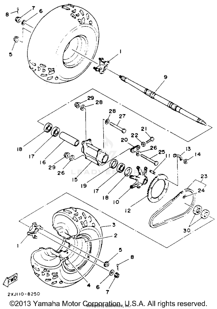 Rear Wheel BLASTER - YFS200E - 1993 Schematic