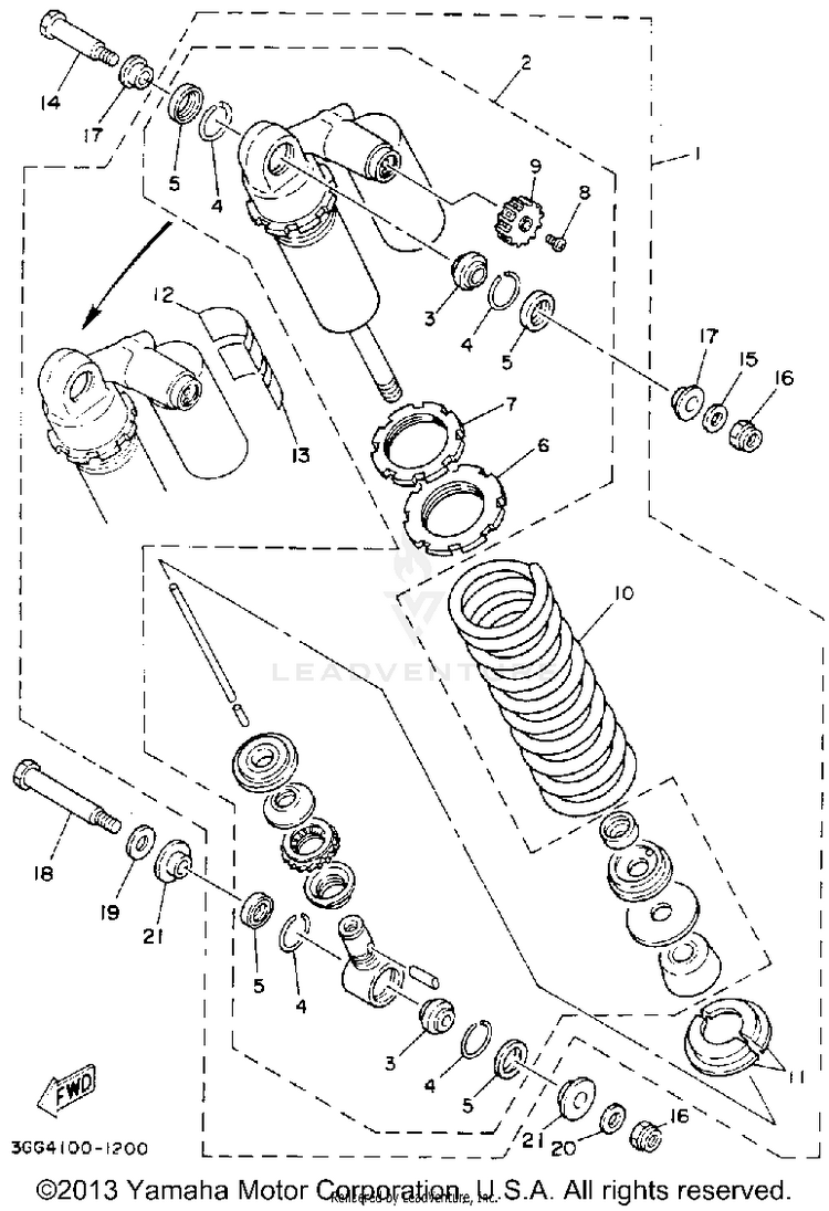 Rear Shocks BANSHEE - YFZ350D_MN - 1992 Schematic