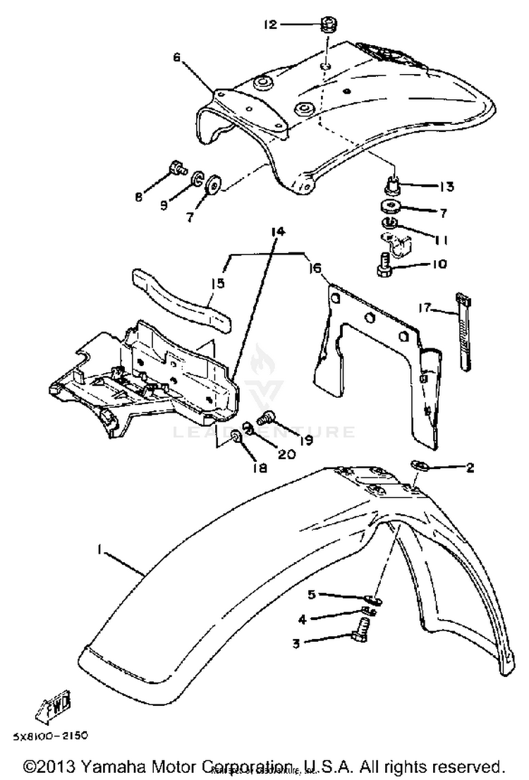 Front Fender - Rear Fender Schematic