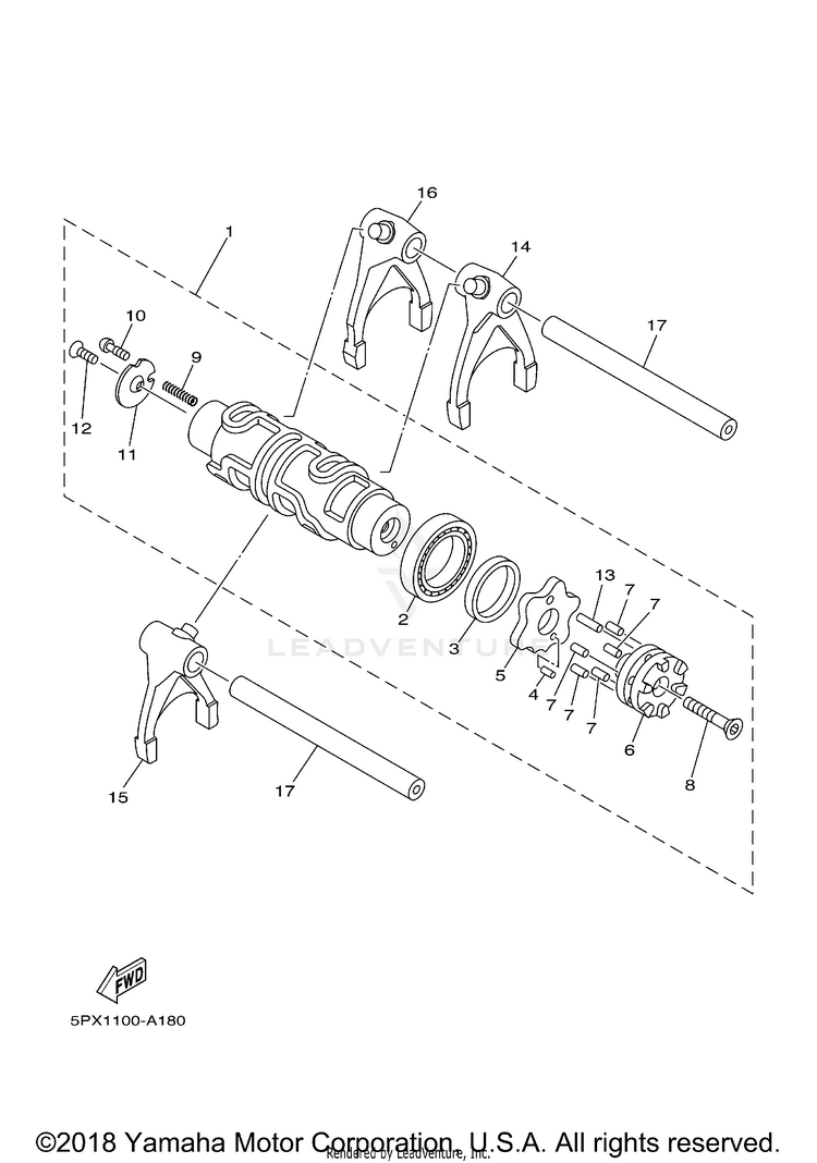 Shift Cam Fork ROAD STAR - XV17AWXCW - 2008 Schematic