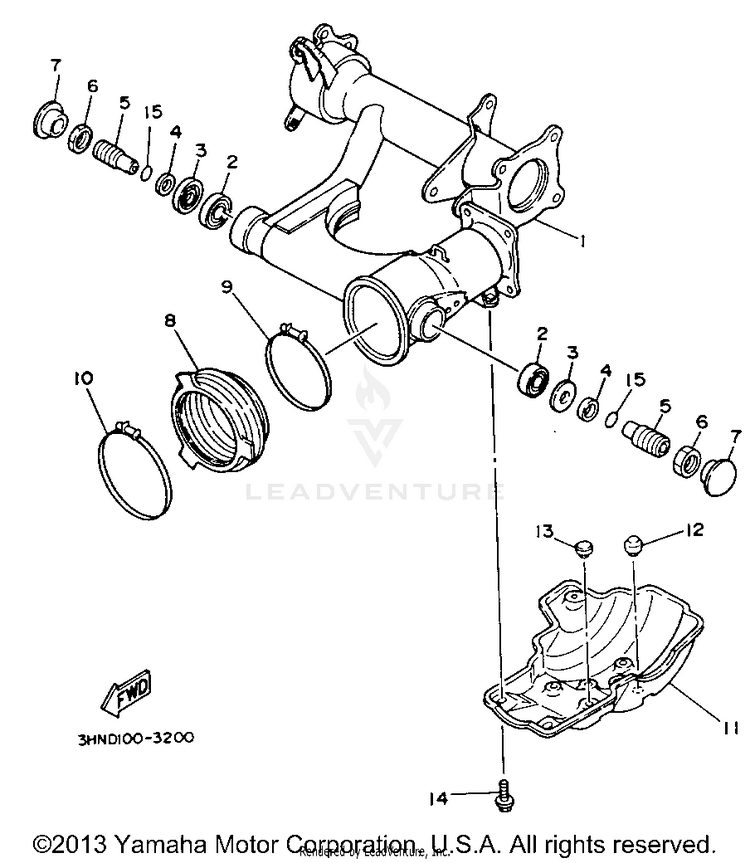 Swing Arm BIG BEAR 4WD (ME & NH Only) - YFM350FWE_MNH - 1993 Schematic