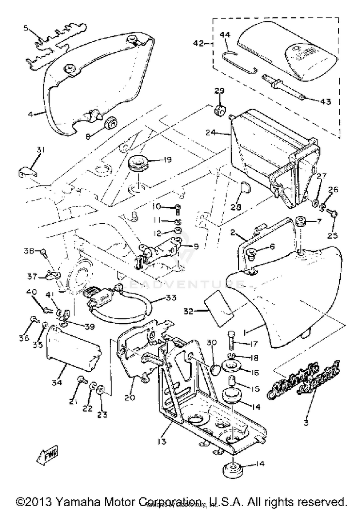 Side Cover Tool XS1100LH - 1981 Schematic