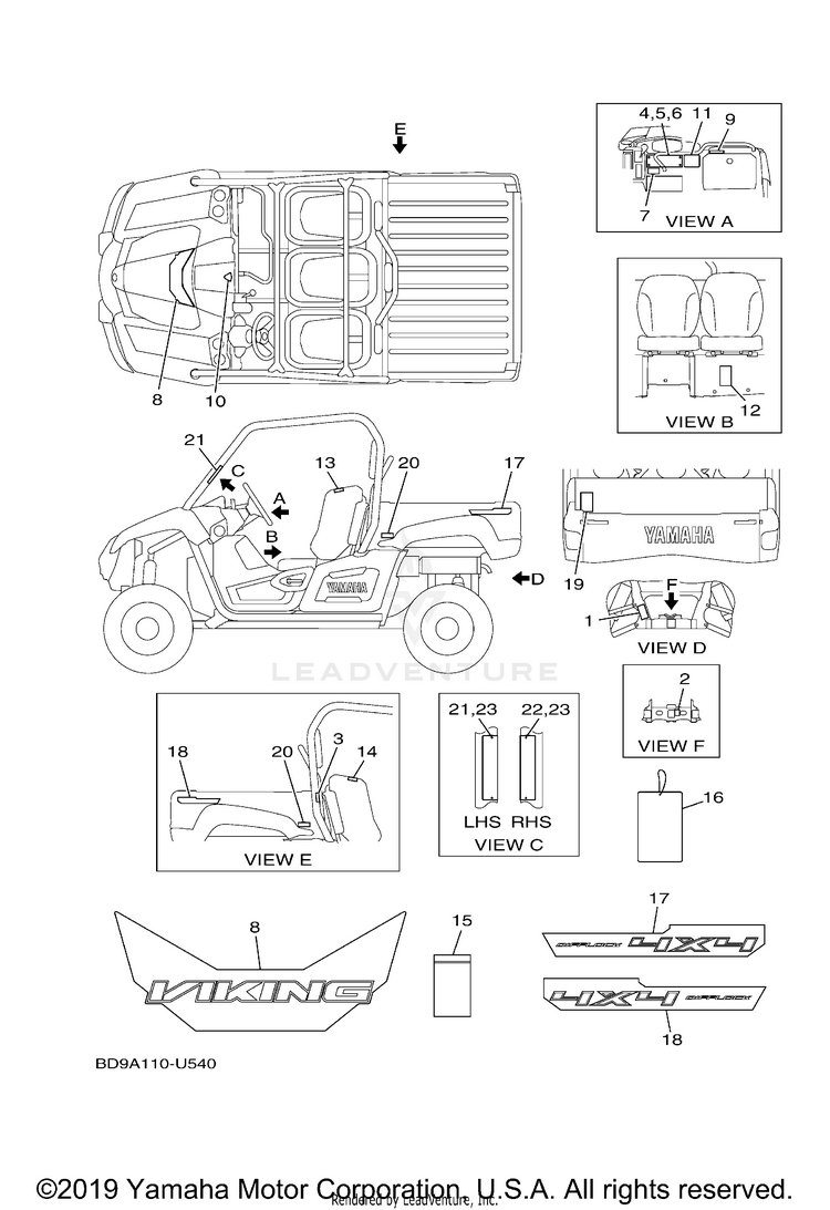 Emblem Label 1 VIKING - YXM70VDXKG - 2019 Schematic