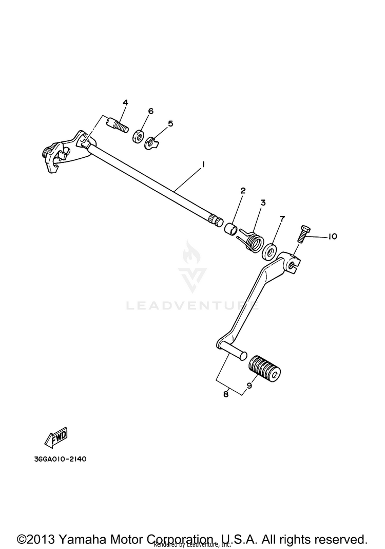 Shift Shaft BANSHEE - YFZ350R - 2003 Schematic