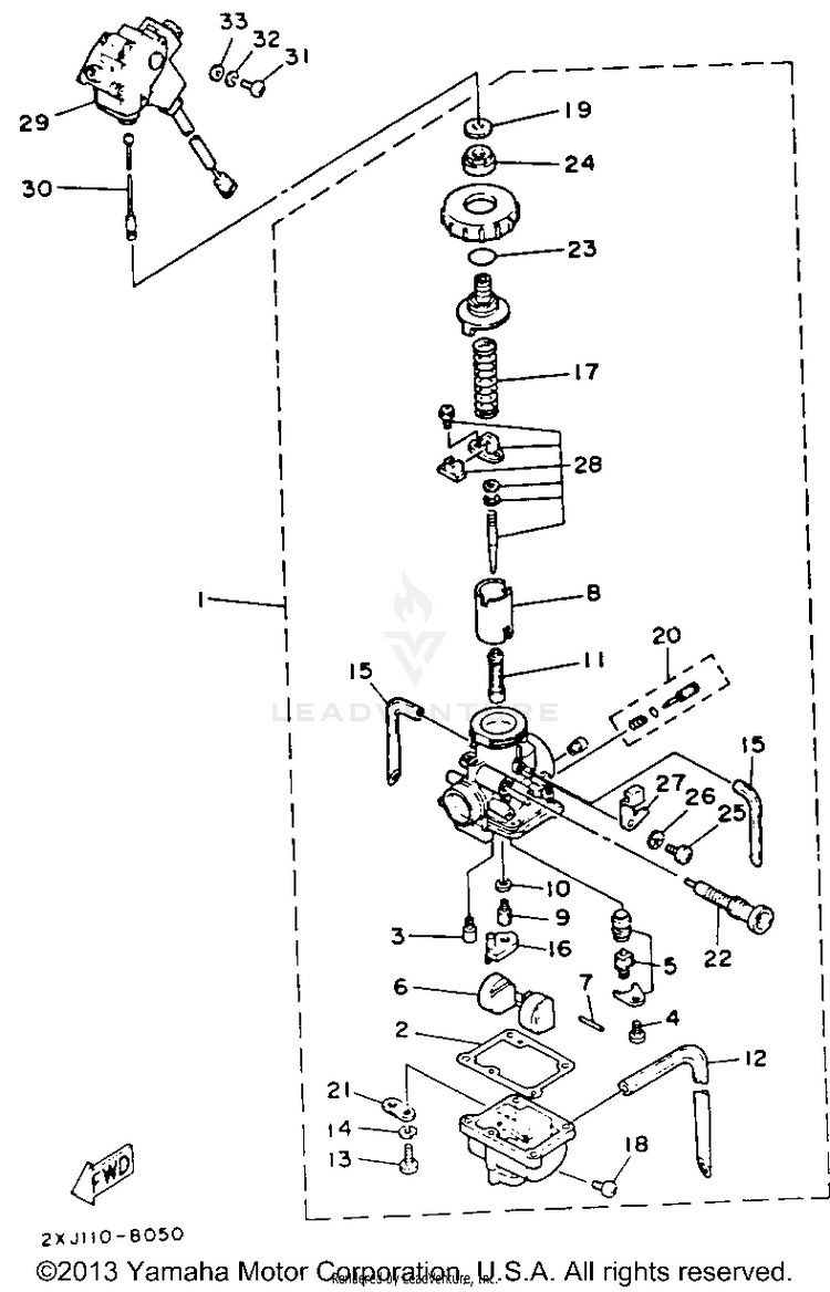 Carburetor BLASTER - YFS200D_MN - 1992 Schematic
