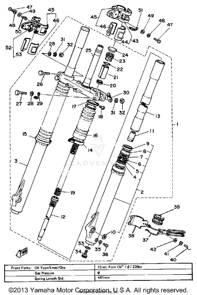 Front Fork Schematic