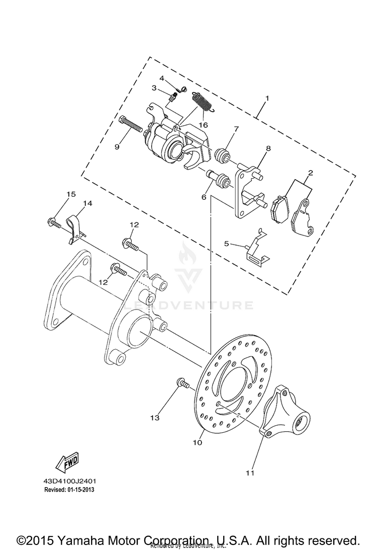 Rear Brake Caliper Schematic