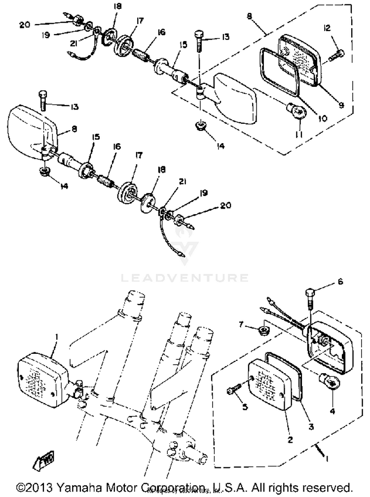Flasher Light XS1100H - 1981 Schematic