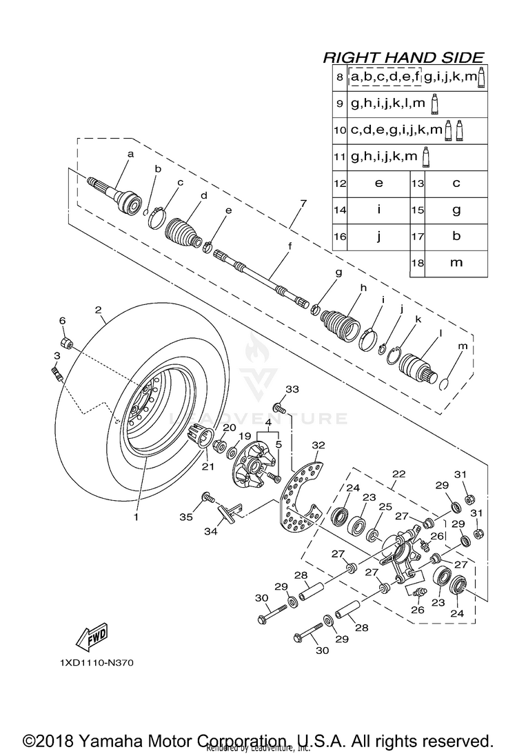 Rear Wheel 2 VIKING HUNTER - YXM700DHFH - 2015 Schematic