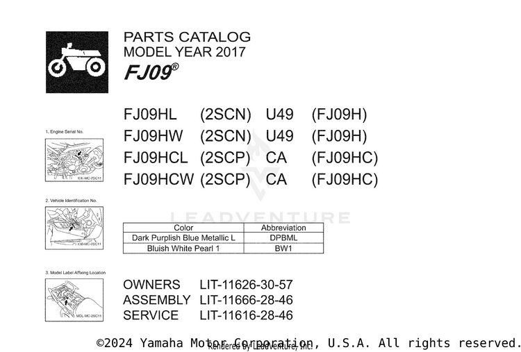 1 Title Page FJ09 CA - FJ09HCL - 2017 Schematic