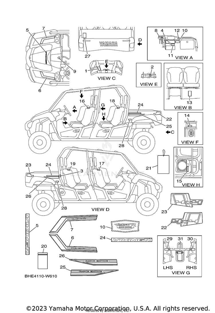 Emblem Label 1 VIKING VI EPS RANCH - YXC70VPRMC - 2021 Schematic