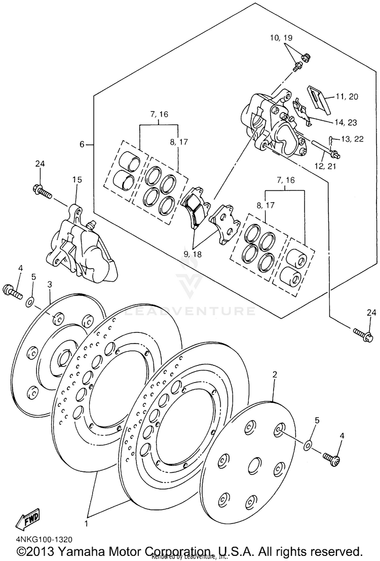 Front Brake Caliper Schematic