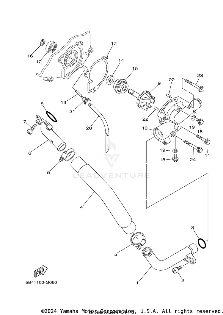 Water Pump RHINO 700 FI SPORT E - YXR7FSP2Y - 2009 Schematic