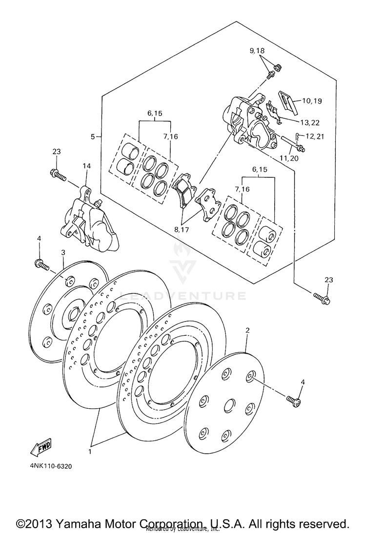 Front Brake Caliper Schematic