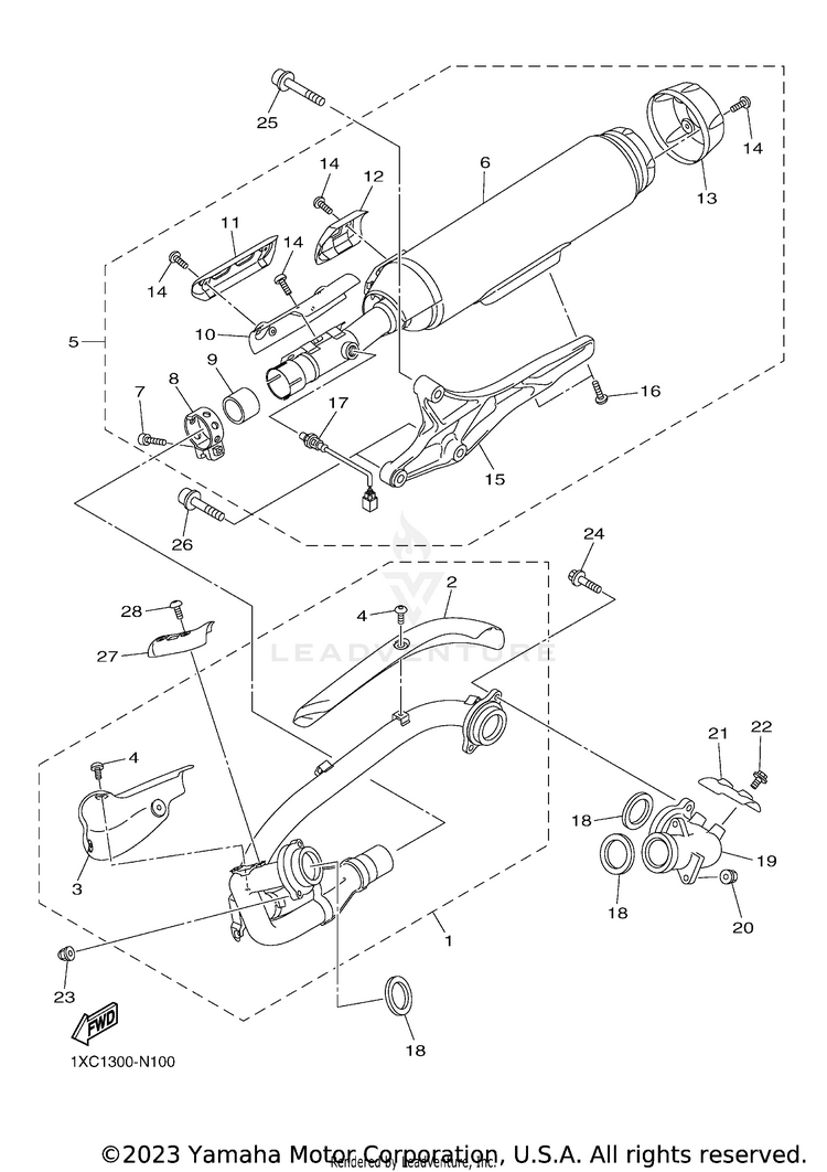 Exhaust BOLT R SPEC CA - XVS95CFCB - 2015 Schematic