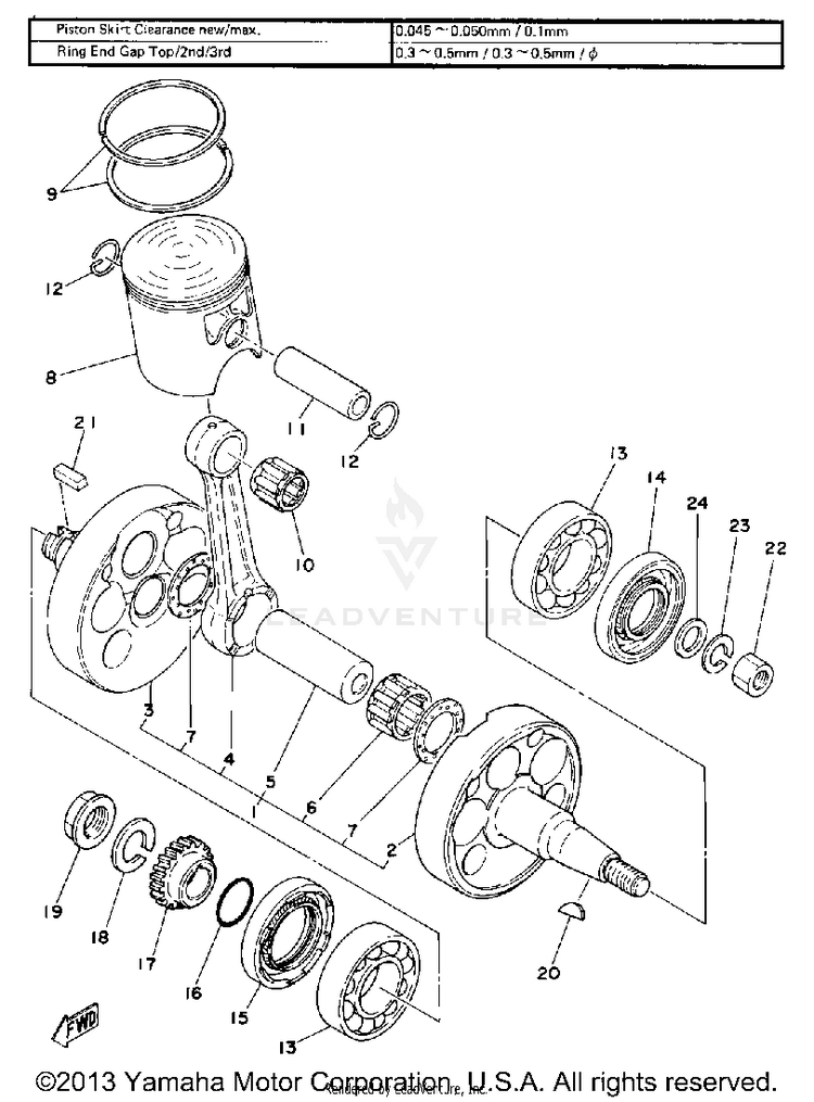 Crank - Piston Schematic