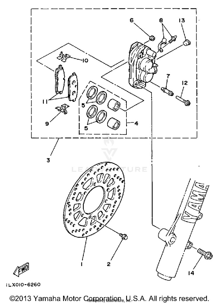 Front Brake-Caliper Schematic