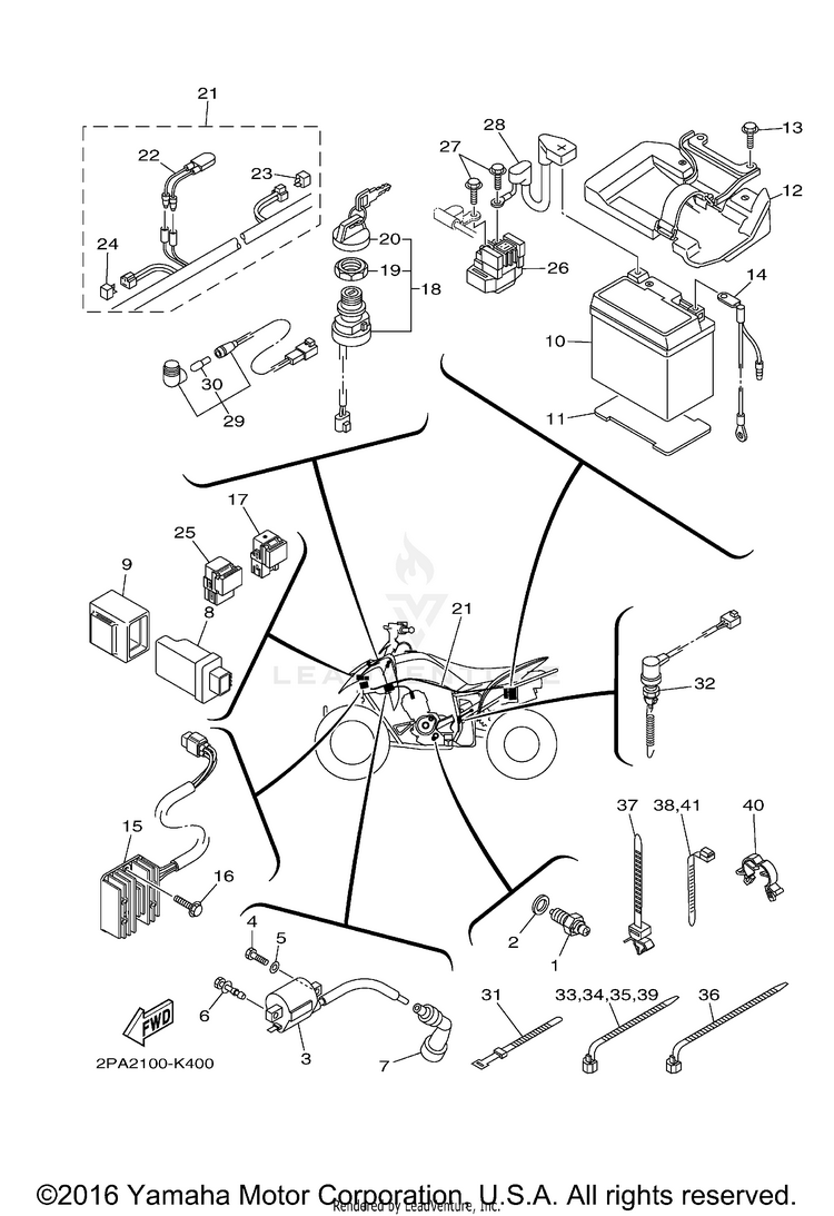 Electrical 1 RAPTOR 125 - YFM125RBL - 2012 Schematic