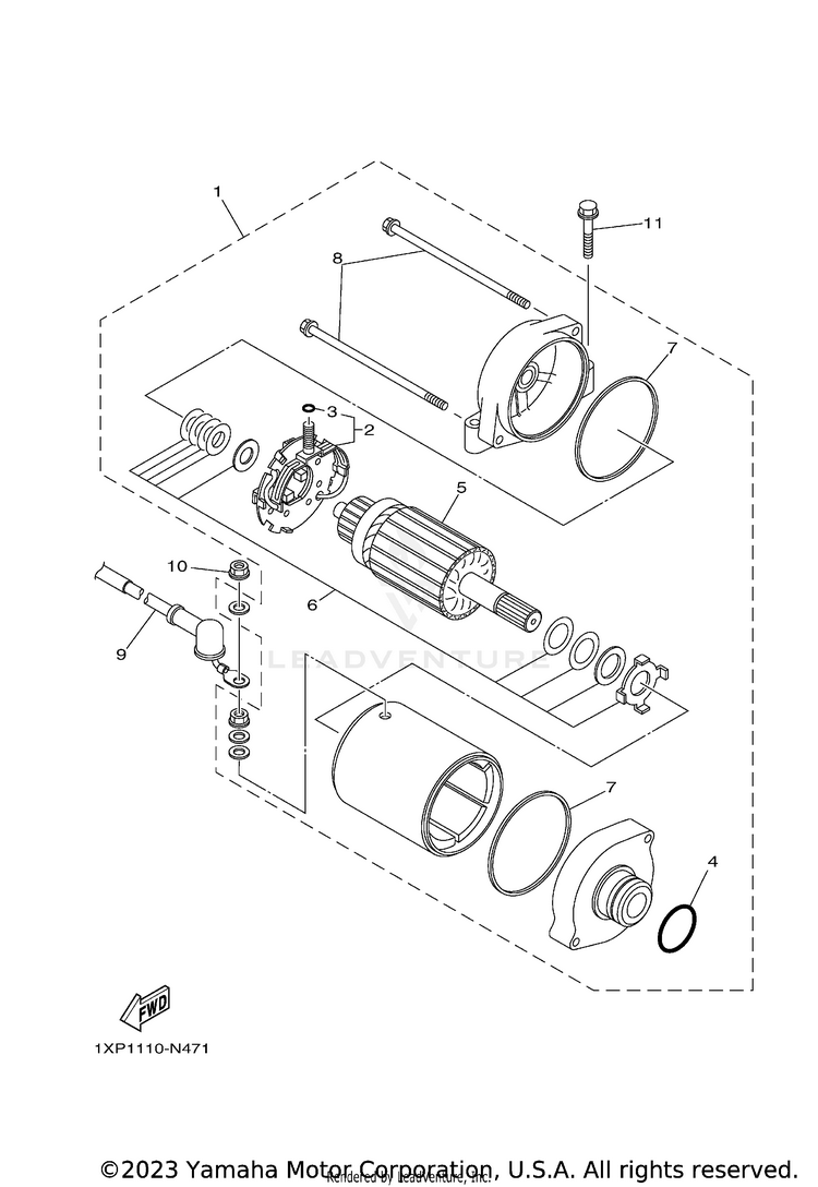 Starting Motor VIKING EPS RANCH - YXM70VPRLC - 2020 Schematic
