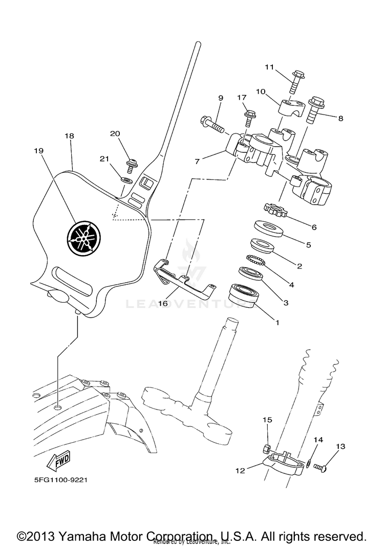 Steering TTR225 - TT225RNC - 2001 Schematic