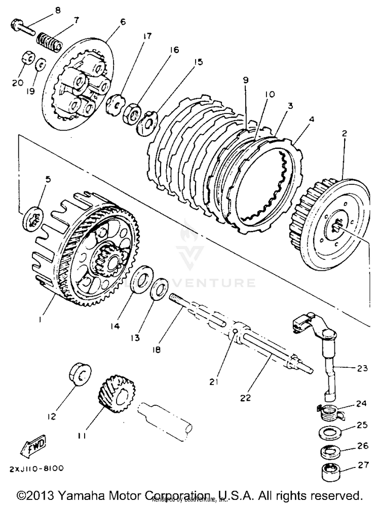 Clutch BLASTER - YFS200E - 1993 Schematic