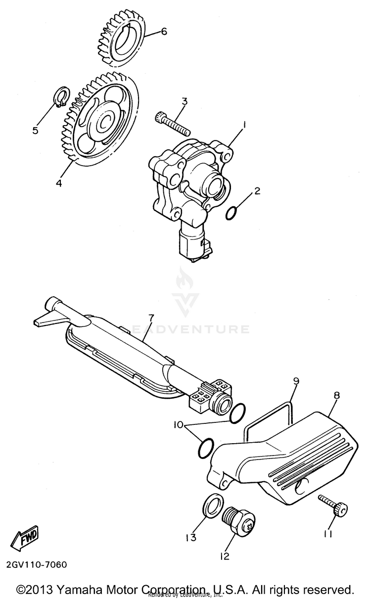 Oil Pump VIRAGO 535 - XV535HC - 1996 Schematic