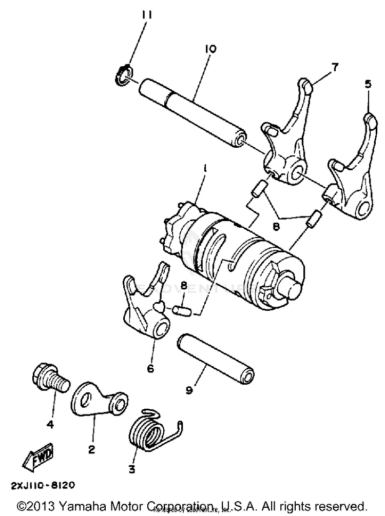 Shift Cam Fork Schematic